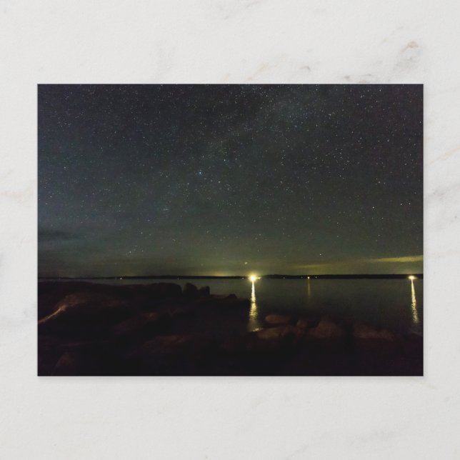 Carte Postale Ciel nocturne sur la baie de Gouldsboro, Maine (Devant)