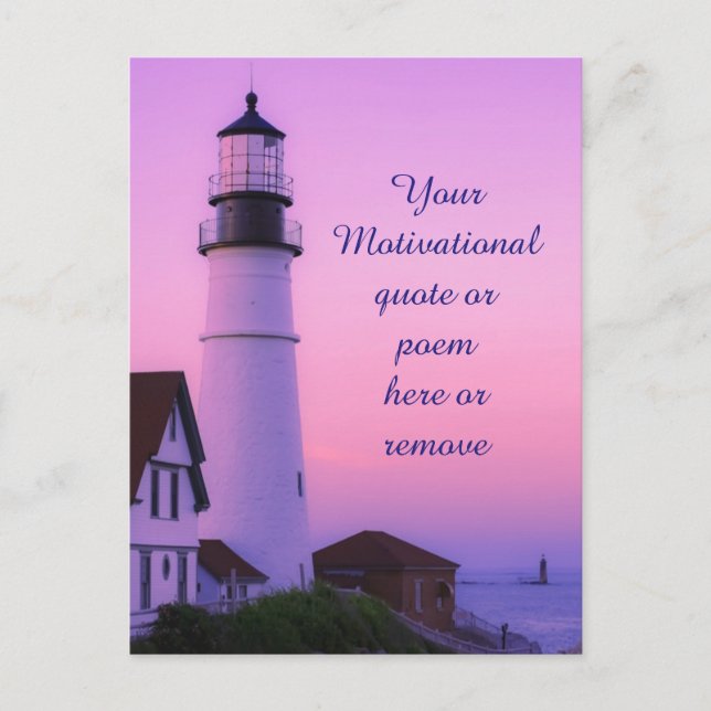 Carte Postale Ciel rose phare (Devant)