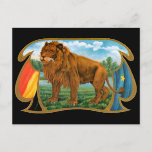 Carte Postale Cigar vintage Art Étiquette, Lion, Roi de la Jungl