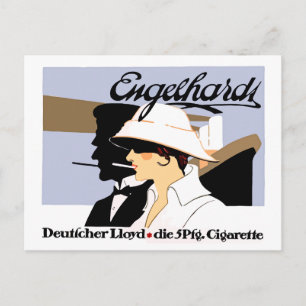 Carte Postale cigarettes de style vintage et ligne d'expédition