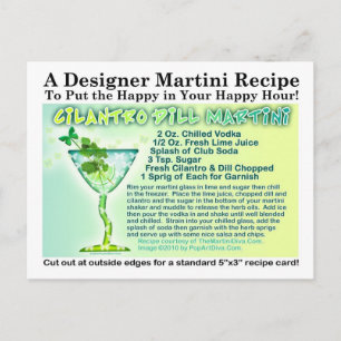 Carte postale Cilantro Dill Martini Recette