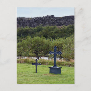 Carte Postale Cimetière de l'église de Thingvellir, Islande