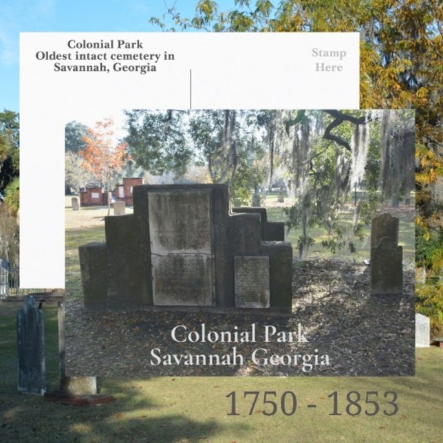 Carte Postale Cimetière de Savannah GA Colonial Park Photographi (Créateur téléchargé)
