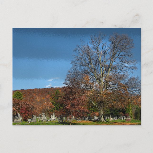 Carte Postale Cimetière en automne (Devant)