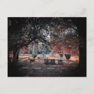 Carte Postale Cimetière historique avec feuilles rouges d'automn