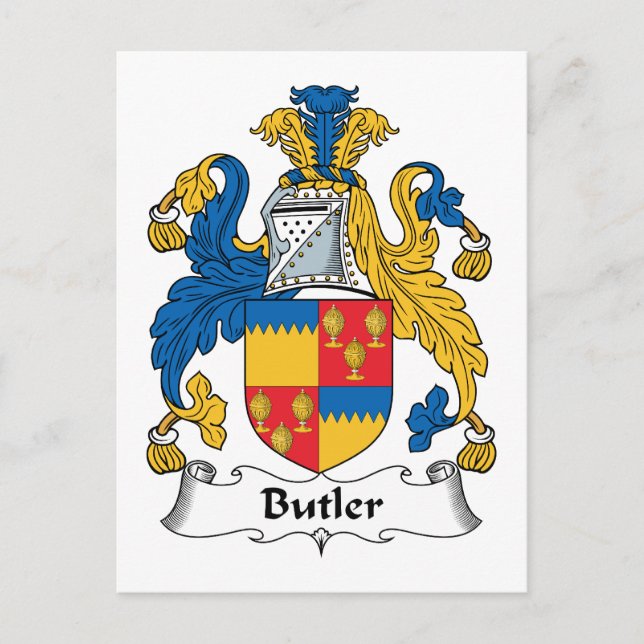 Carte Postale Cimier de famille Butler (Devant)