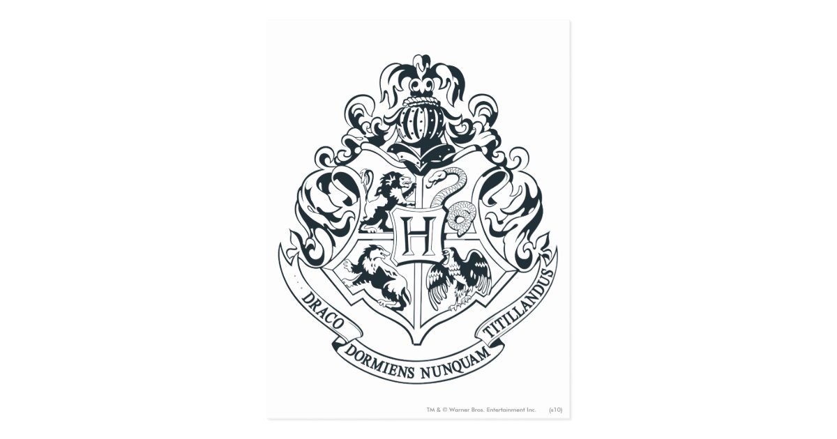 Bilder finden, die zum begriff harry potter passen. Carte Postale Cimier de Poudlard de Harry Potter | - noir ...