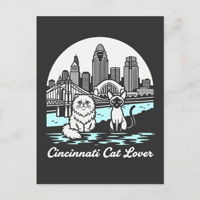 Carte Postale Cincinnati City Ohio Cat Lover (Devant)
