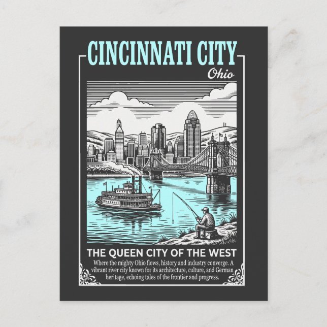 Carte Postale Cincinnati City Ohio The Queen City of The West (Devant)