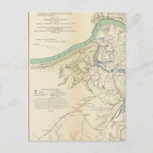 Carte Postale Cincinnati, Covington, Newport (Devant)