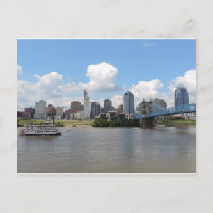 Carte Postale Cincinnati, ligne d'horizon de l'Ohio avec la rivi