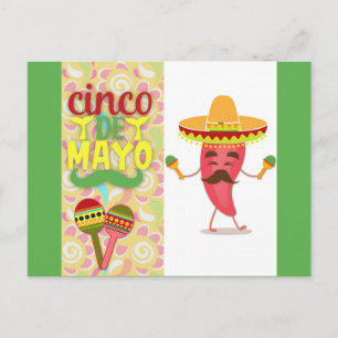 Carte Postale Cinco de Mayo aux couleurs mignonnes
