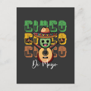Carte Postale Cinco De Mayo Cactus Mexicain Drôle Jouant de la G