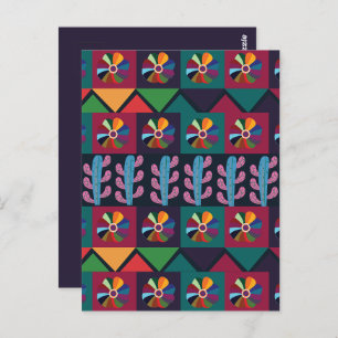 Carte Postale Cinco De Mayo Motif mexicain d'art