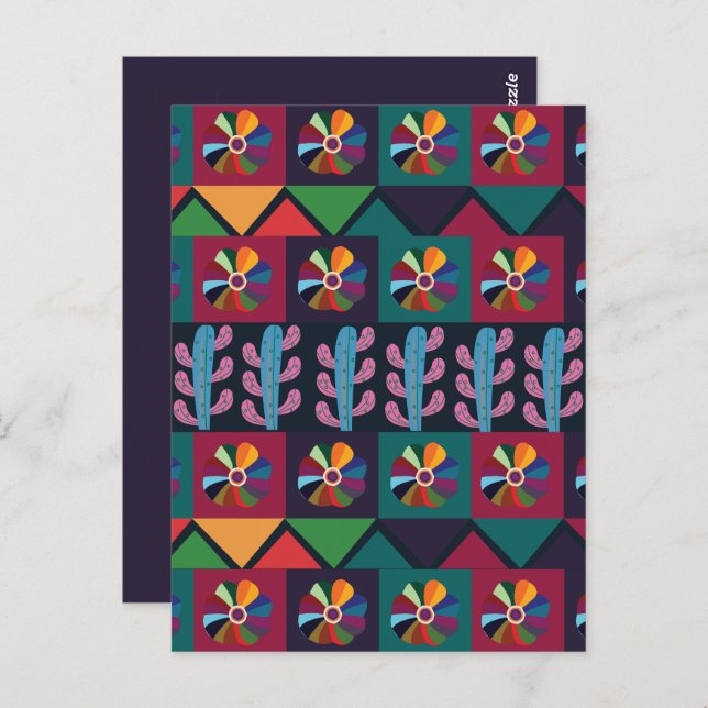 Carte Postale Cinco De Mayo Motif mexicain d'art (Devant / Derrière)