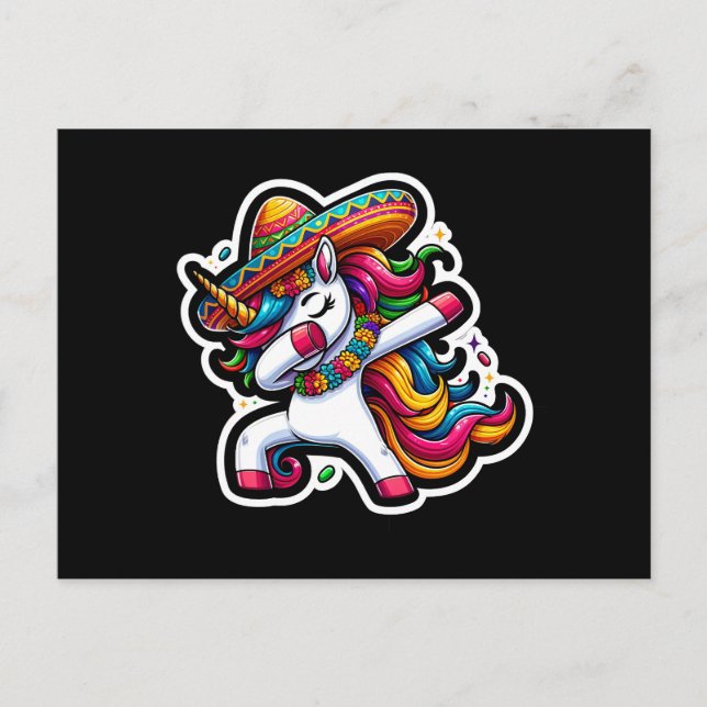 Carte Postale Cinco de Mayo Unicorn (Devant)
