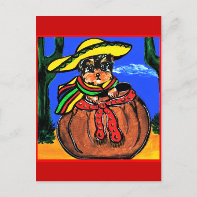 Carte Postale Cinco de Mayo Yorkie Poo (Devant)