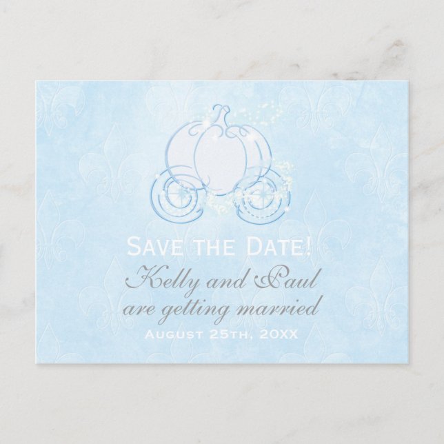 Carte postale Cinderella Blue Carriage Fairytale (Devant)