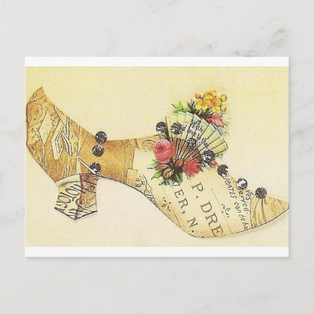 Carte Postale Cinderella Vintage Ventilateur Victorien Slipper (Devant)