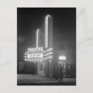 Carte Postale Cinéma de nuit, Greensboro, Géorgie années 1940