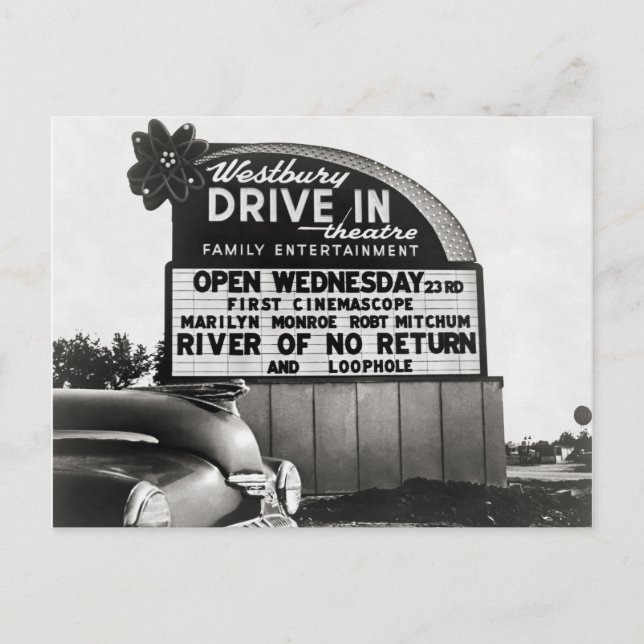 Carte Postale Cinéma de plein air, 1954 (Devant)