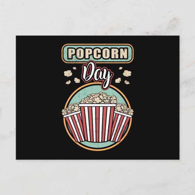 Carte Postale Cinéma Popcorn Day Film Snack Pop Film Idée cadeau (Devant)