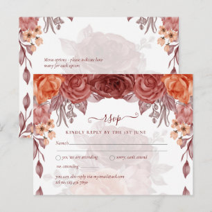Carte Postale Cinnamon Terracotta TOMBE Floral MARIAGE