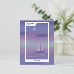 Carte Postale Cinq d'Épées inversé Art Inspiré du Tarot