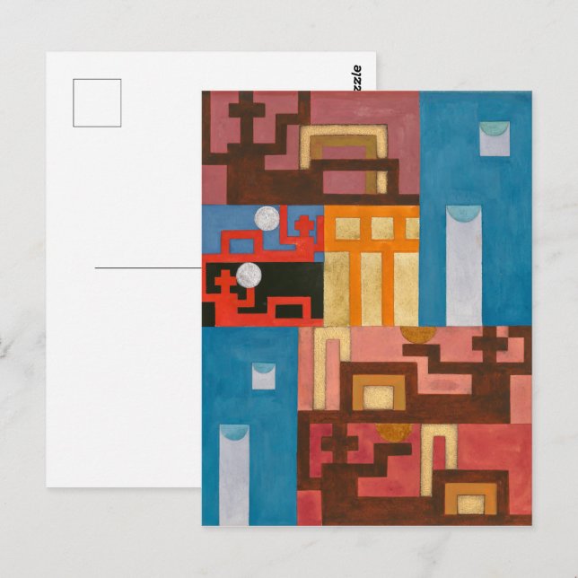 Carte Postale Cinq figures étendues | Sophie Taeuber-Arp | (Devant / Derrière)