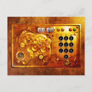 Carte Postale Cinq heures moins douze Steampunk horloge Grunge