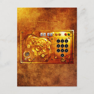 Carte Postale Cinq heures moins douze Steampunk horloge Grunge