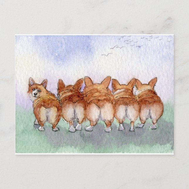 Carte Postale Cinq marchent ensemble... (Devant)