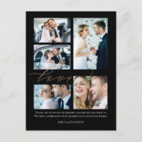Cinq photos Script Love Mariage Merci noir