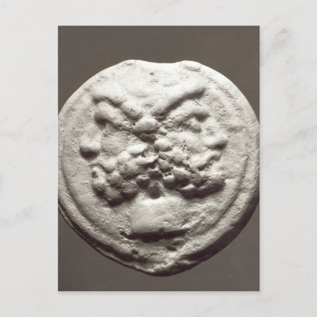 Carte Postale Cinq pièces de monnaie dépeignant Janus, Jupiter (Devant)