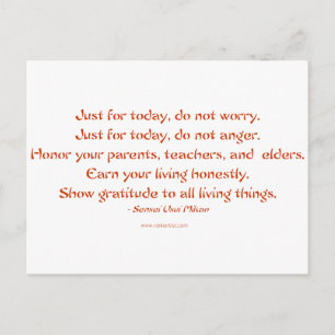 Carte Postale Cinq préceptes du Reiki : Des mots pour vivre