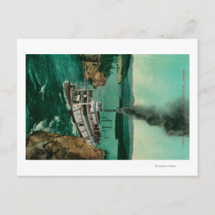 Carte Postale Cinq rapides à doigts avec Cheval Blanc à vapeur