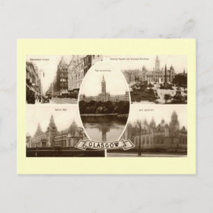 Carte Postale Cinq vues de Glasgow Scotland Vintage