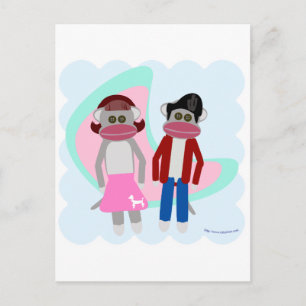 Carte Postale Cinquante Sock Hop Sock Monkeys