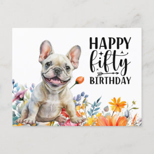 Carte Postale Cinquantième anniversaire de Bouledogue Français 