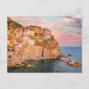 Carte Postale Cinque Terre, coucher de soleil