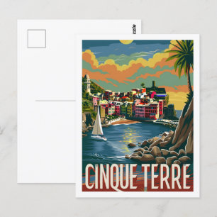 Carte Postale Cinque Terre Italie Célèbre Vintage voyage Place