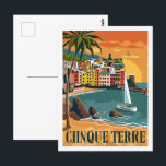 Carte Postale Cinque Terre Italie Célèbre Vintage voyage Place<br><div class="desc">Cinque Terre Italie Vintage Lieu de voyage célèbre</div>