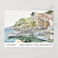 Cinque Terre Italie Mer Aquarelle Enregistrer La D