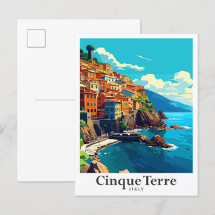 Carte Postale Cinque Terre Italie Portrait Vintage voyage