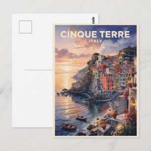 Carte Postale Cinque Terre Italie Voyage Rétro