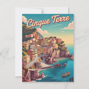 Carte Postale Cinque Terre vintage