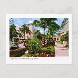 Carte Postale Cinquième avenue. Shopping, Naples, Floride Vintag