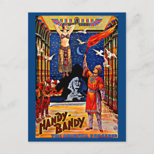 Carte Postale circa 1920 Handy-Bandy magician poster