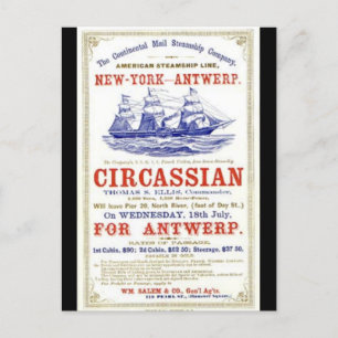Carte Postale Circassian Clipper voilier 1866