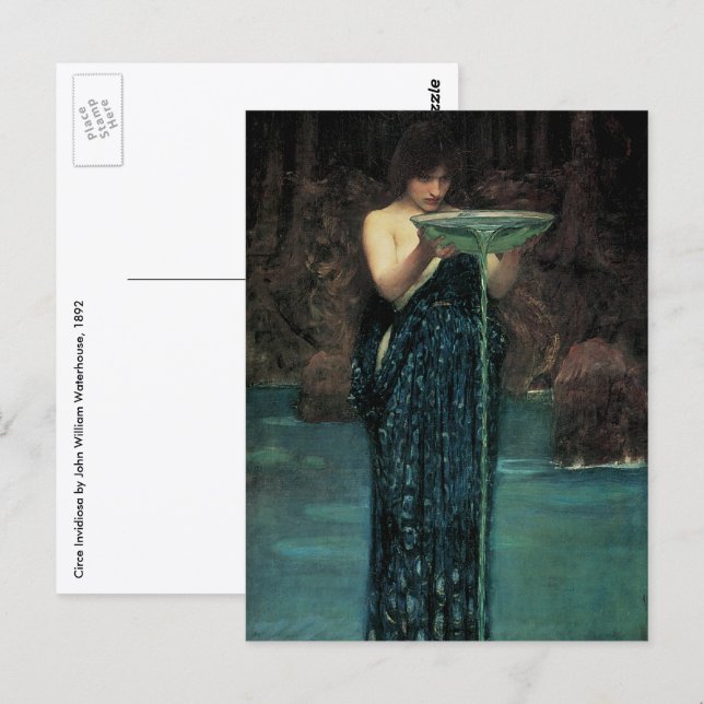 Carte Postale Circé Invidiosa de John William Waterhouse (Devant / Derrière)